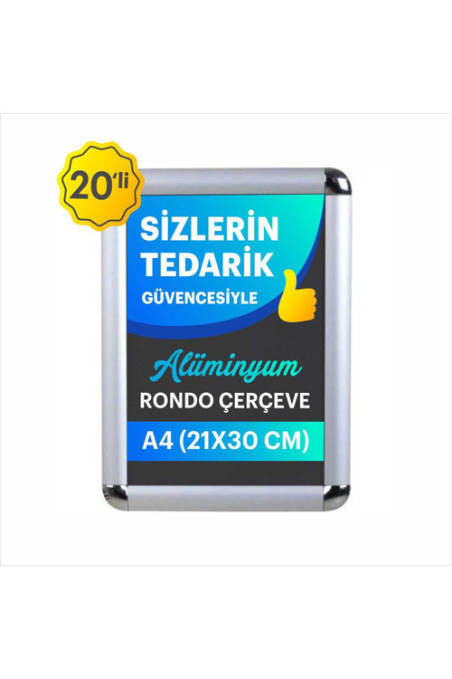 A4 Alüminyum Rondo Çerçeve 20 Adet