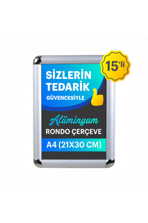 A4 Alüminyum Rondo Çerçeve 15'Li