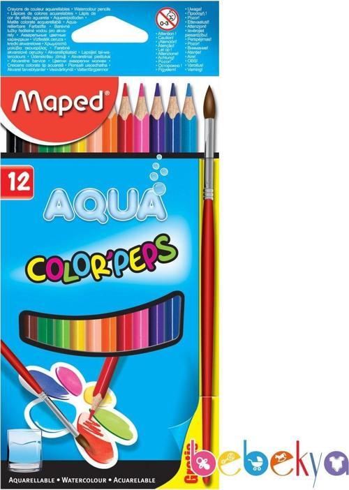 Sulu Boyaya Dönüşen Kuru Boya Kalemleri 12 li