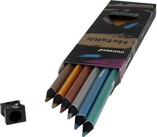 Metallic Jumbo Kuru Boya 6 lı Kalemtıraş Hediyeli