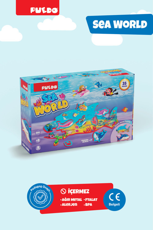 Sea World / Eğitici Yaratıcı Eğlenceli Oyuncak / Su Altı Temalı / 35 Parça / 3 Yaş Pedagog Onaylı