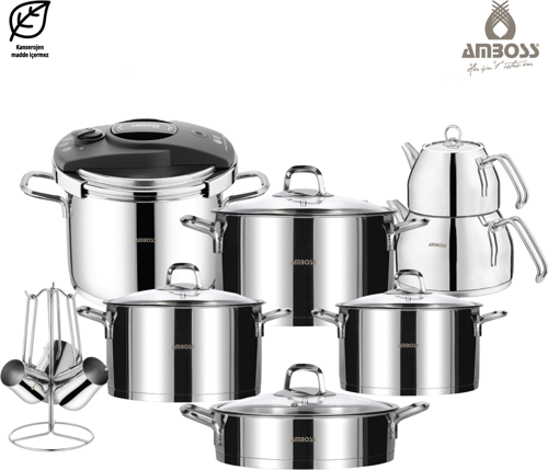 Dıamond Paslanmaz Çelik 18 Parça Çeyiz Seti ( Gümüş )