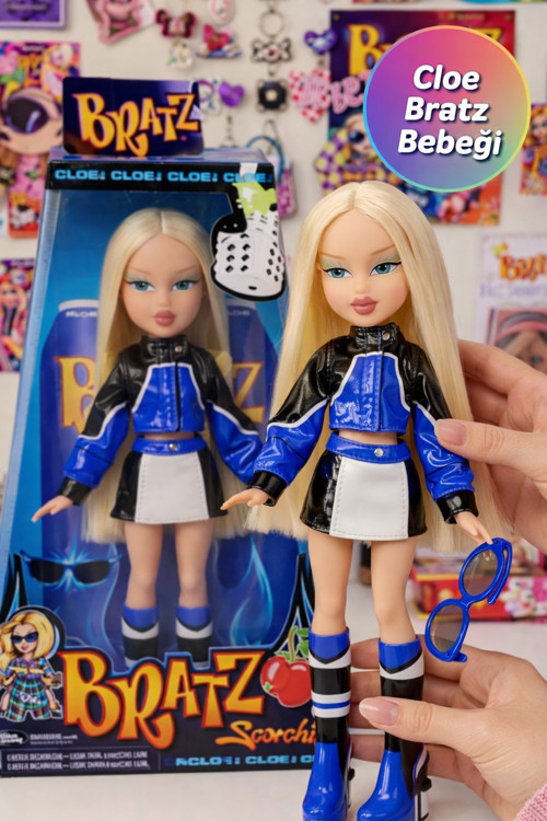 Bratz Scorchin Cloe Moda Bebek Moto Stil Kıyafet Aksesuar Platform Topuk Koleksiyon Oyuncak
