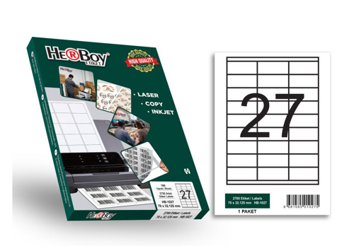 Laser Etiket 100 Yaprak 70X32.125 Mm Laser-Copy-İnkjet HB-1027