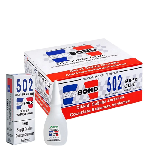 ŞeyliŞeyler - Evobond 502 Süper Yapıştırıcı Hızlı Yapıştırıcı 20 gr 5 Adet