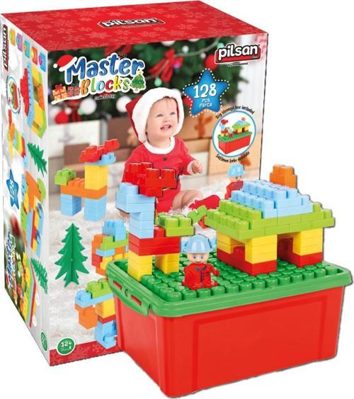 Master Bloklar 128 Parça Büyük Parçalı Lego Seti 1 Yaş ve Üzeri İçin Eğitici Blok Oyuncaklar