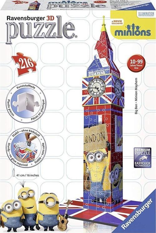 3 Boyutlu Yapboz Big Ben Saat Kulesi Minyonlar Ravensburger 3D Puzzle Minions Big Ben 216 Parça