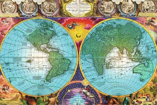 3000 Parça Puzzle Antik Dünya Haritası Yapboz Premium Puzzle Serisi