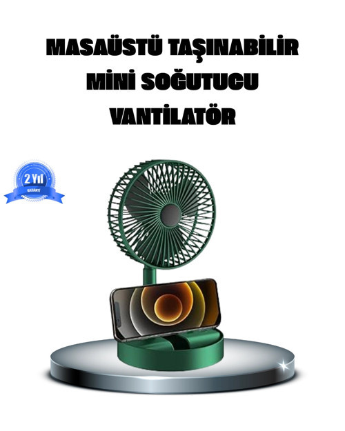 Katlanabilir Şarjlı Mini Fan 3 Kademeli Hız Ayarlı Taşınabilir