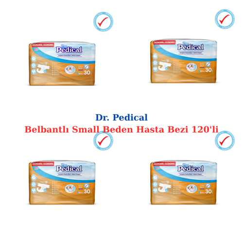 Belbantlı Hasta Bezi Small Beden 120'li