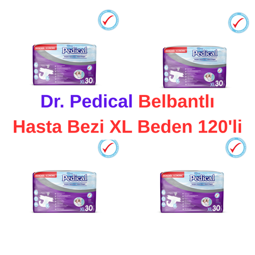 Dr. Pedikal - Belbantlı Hasta Bezi XLarge Beden 120'li