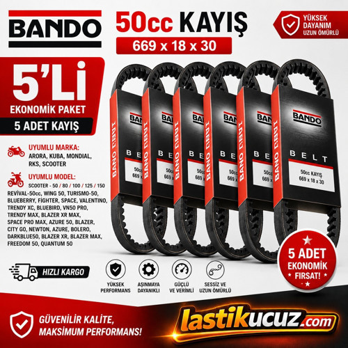 50cc Scooter Varyatör Kayışı 669x18x30 Arora Kuba Mondial RKS 50 80 100 125 150 Uyumlu 5'Lİ SET