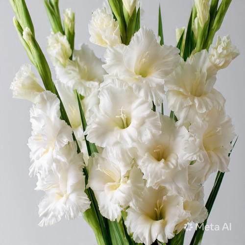 4 Adet Beyaz Glayöl Swan Gladiolus Çiçeği Soğanı