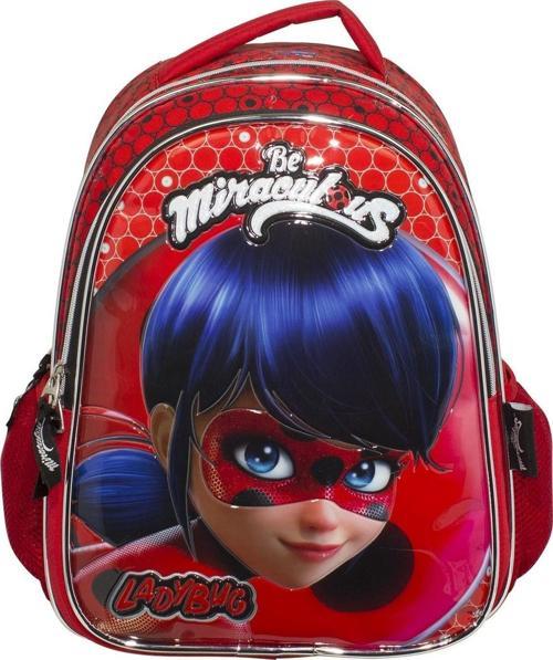 Lisanslı Miraculous Ladybug Uğur Böceği Kabartmalı ve Simli llkokul ve Ortaokul Çantası 2144