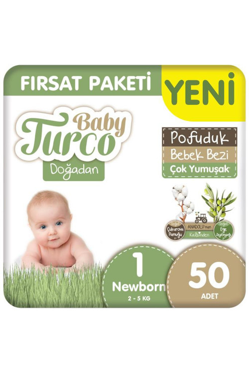 Doğadan Fırsat Paketi Pofuduk Bebek Bezi 1 Numara Newborn 50 Adet
