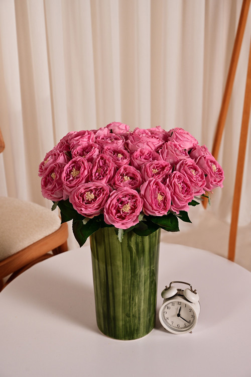 Pembe Yapay Lüx Şakayık Tek Dal Premium Canlı Islak Gerçek Dokulu Dekoratif Vazo Çiçeği 45 cm