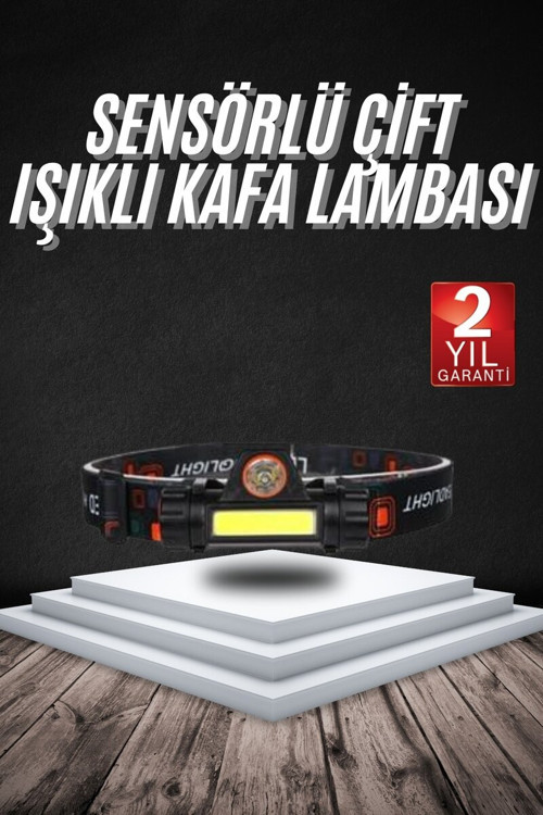 Kafa Lambası Çalışma Işığı Süper Parlak Mıknatıslı Lityum Lion Pilli - KTFIAB1490-9586