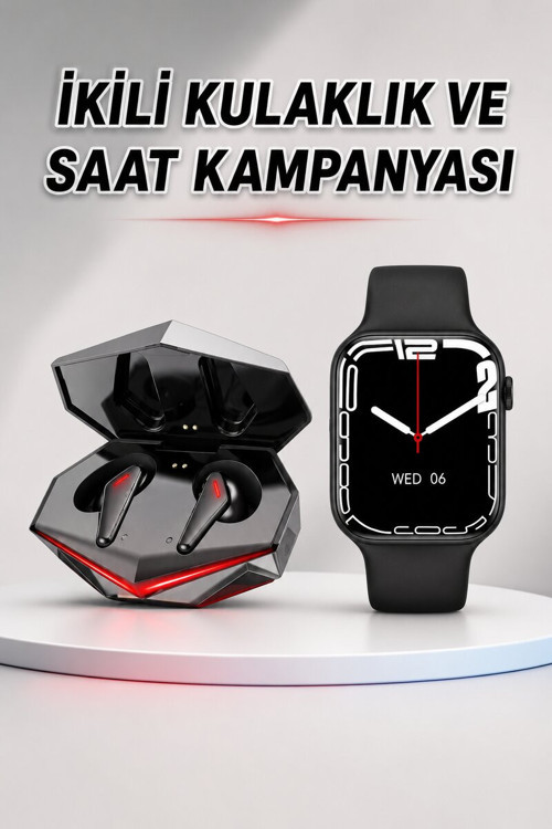 İkili Set Dev Kampanya Ucuz Kulaklık Ucuz Akıllı Saat Gürültü Önleyici Uzun - KTFIAB8611-4