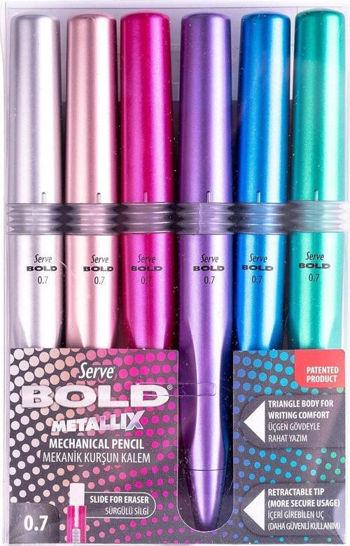 Bold Mekanik Çıtçıtlı Kurşun Kalem 0.7 Mm Metalik Set