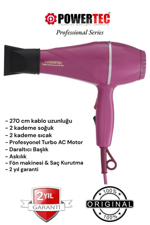 Tr-501 Renkli Fön Makinesı Mor