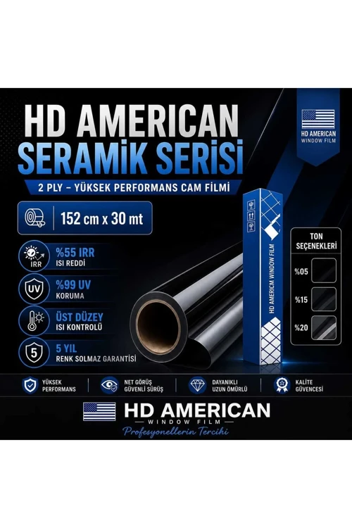 SERAMİK CAM FİLMİ %15 152x5 2 PLY YÜKSEK CAM FİLMİ