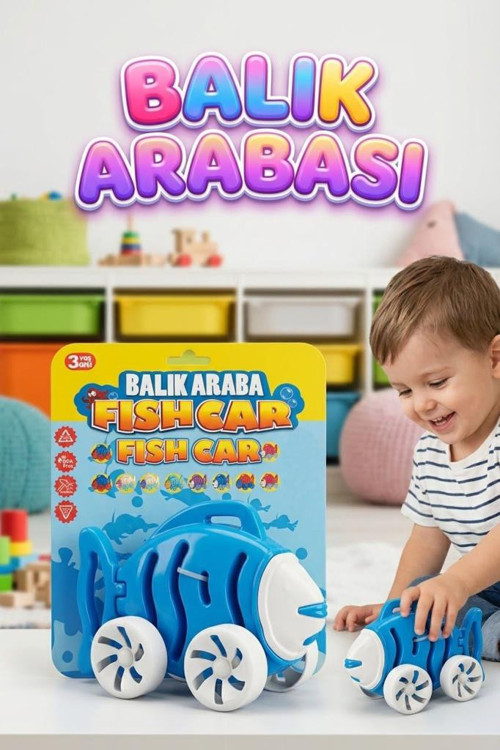 Montessori Balık Araba - BPA Free & Non-Toxic ABS Plastik Eğitici Oyuncak Balık Araba