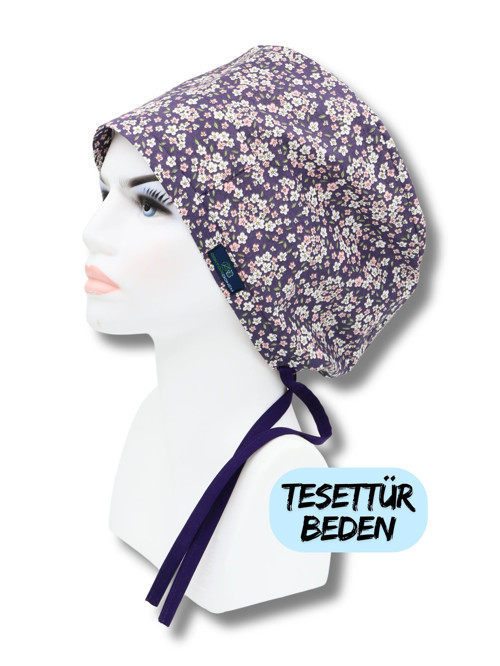 Tesettür Beden Mor Çıtı Pıtı Papatyalar Bone Doktor Hemşire Sağlıkçı Hastane Bonesi