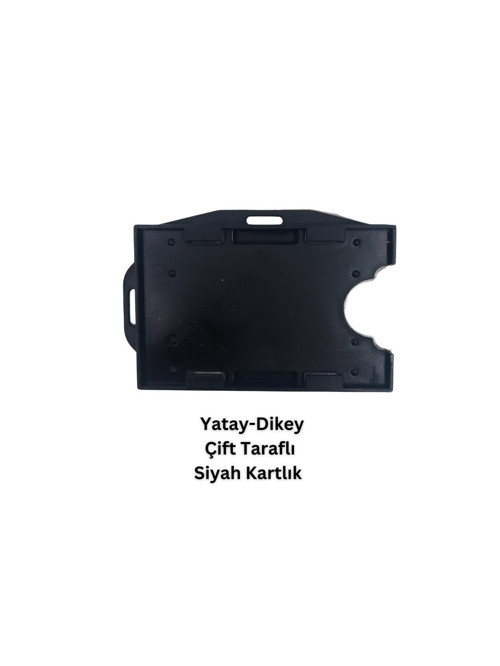 Siyah Yatay Dikey Çift Taraflı Kart Koruyucu