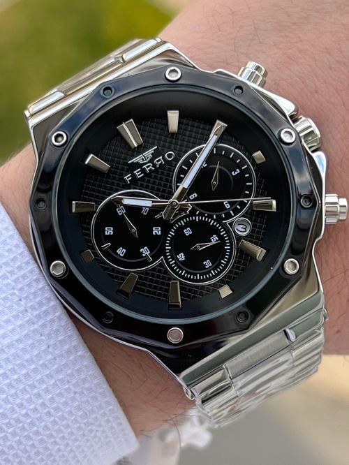 Çelik Kordon İç Fonksiyonları Aktif Chronograph 30 Mt Su Geçirmez Erkek Kol Saat EFM31365-A2