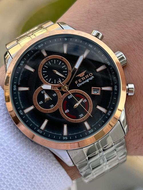 Çelik Kordon İç Fonksiyonları Aktif Chronograph 30 Mt Su Geçirmez Erkek Kol Saat EFM31377-E2