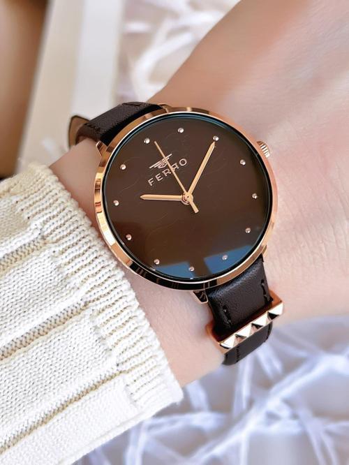 Deri Kordonlu Kararma Renk Atmaz 30 Metre Suya Dayanıklı Özel Tasarım Kadın Kol Saati 2108B-S6