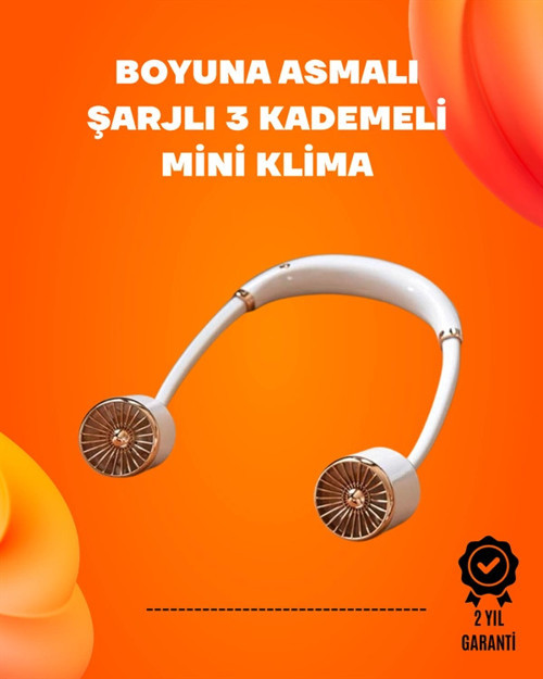 Katlanabilir Asılabilir Fan | USB Şarjlı, 3 Vitesli Sessiz Mini Fan