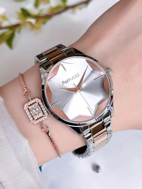 BFC.13666M.2 Ferrucci Kadın Kol Saat 30 Mt Suya Dayanıklı Çelik Kordon Kararmaz Renk Atmaz+Bileklik