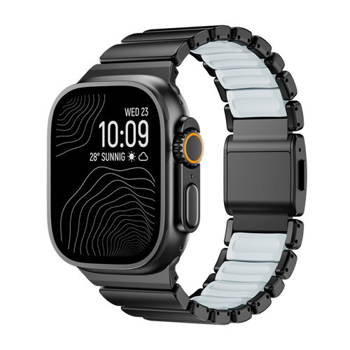 Watch 10 46mm MKST KRD-151 Premium Metal / Silikon Kordon - Siyah-Mavi
