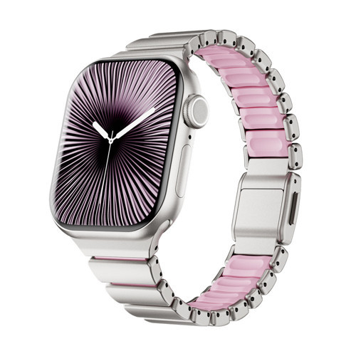 Watch 38mm MKST KRD-149 Premium Metal / Silikon Kordon - Gümüş-Pembe