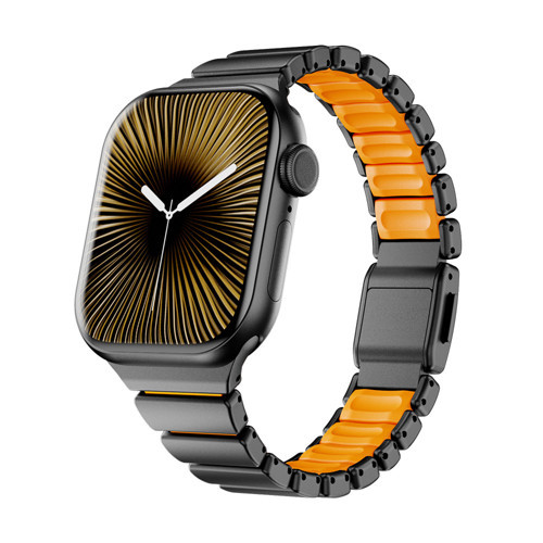 Watch 38mm MKST KRD-149 Premium Metal / Silikon Kordon - Siyah-Turuncu