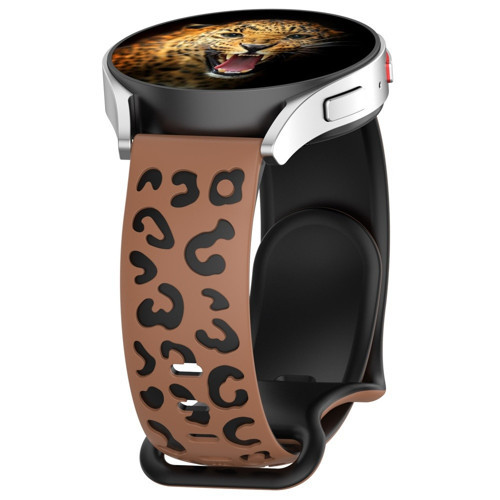 Galaxy Watch 42mm MKST KRD-140 20mm Silikon Kordon Strap Kayış - Kahverengi-Siyah