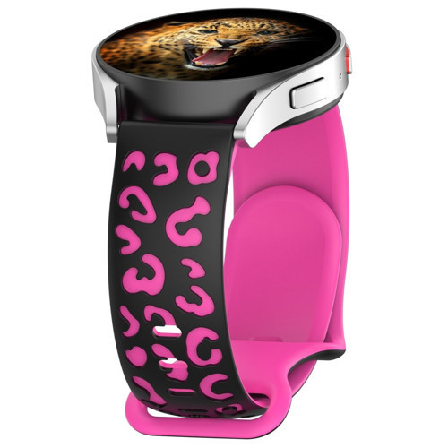 Gear S2 MKST KRD-140 20mm Silikon Kordon Strap Kayış - Siyah-Pembe