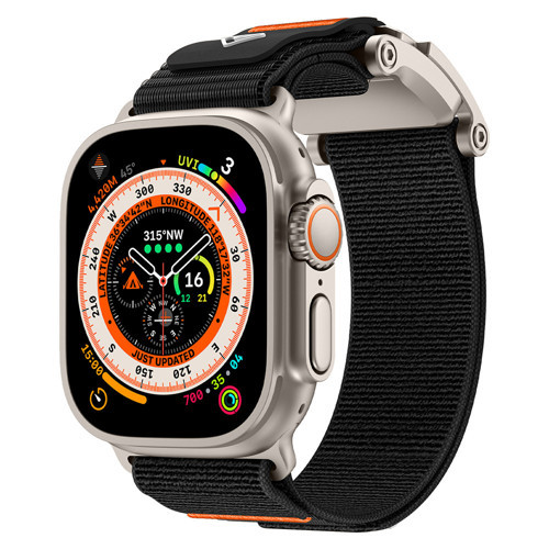 Watch 44mm MKST KRD-154 Naylon Kumaş Hasır Örgülü Kordon - Gri-Siyah
