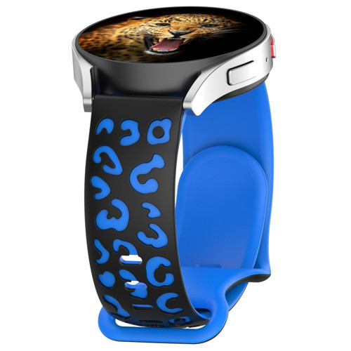Galaxy Watch 42mm MKST KRD-140 20mm Silikon Kordon Strap Kayış - Siyah-Mavi