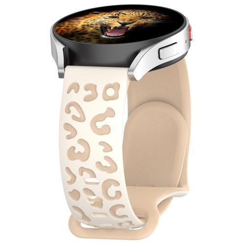 Galaxy Watch 42mm MKST KRD-140 20mm Silikon Kordon Strap Kayış - Starlight-Bej