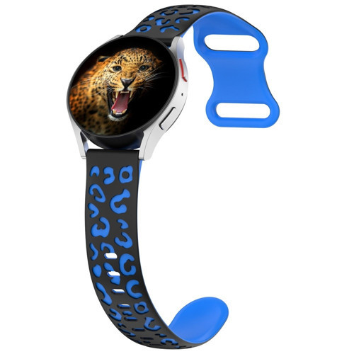 Huawei Watch GT 3 42mm MKST KRD-140 20mm Silikon Kordon Strap Kayış - Siyah-Mavi