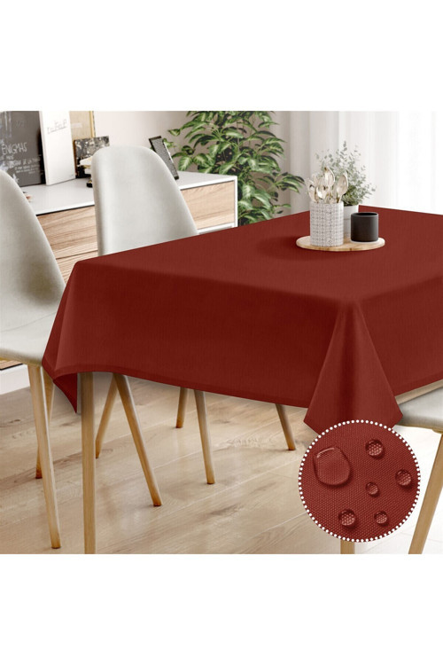 Canvas Bordo Sıvı Geçirmez Leke Tutmaz Masa Örtüsü