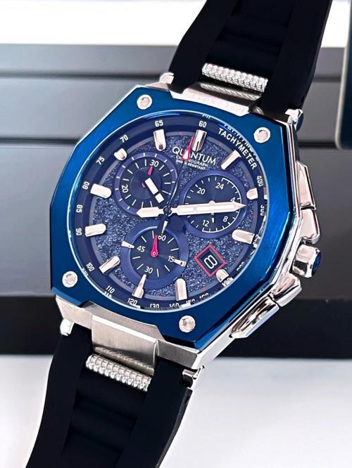 PWG1005.051 İç Fonksiyonları Aktif 10 Atm Anti Alerjik Silikon Kordonlu Erkek Kol Saati+Bileklik