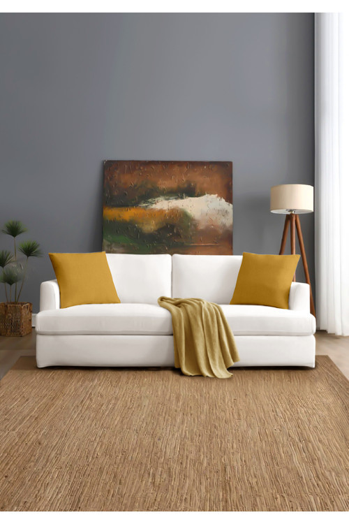 Canvas 4'lü Hardal Sıvı Geçirmez Leke Tutmaz Kırlent Kılıfı 40 x 40 cm
