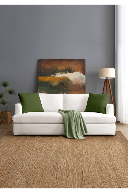 Canvas 4'lü Koyu Yeşil Sıvı Geçirmez Leke Tutmaz Kırlent Kılıfı 40 x 40 cm