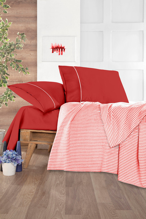 Cozy Pike Takımı Çift Kişilik Mercan 200*230 cm