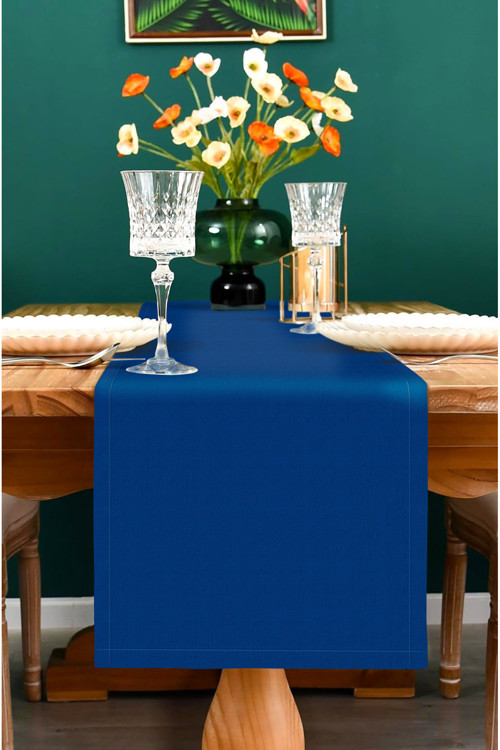Canvas Sıvı Geçirmez Leke Tutmaz Runner Koyu Saks 40 x 150cm