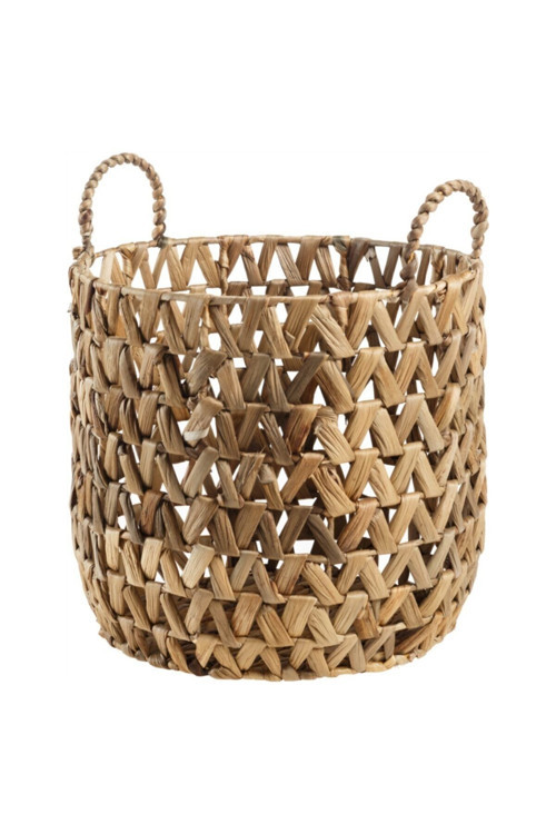 Kahverengi Bambu Rattan Sepet 34X32Cm