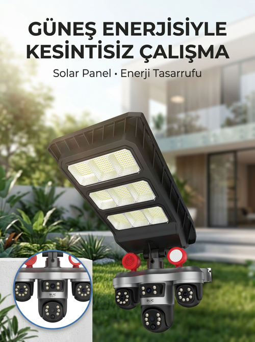 tekno Solar Panelli Akıllı Güvenlik Kamerası LED Projektörlü 2026